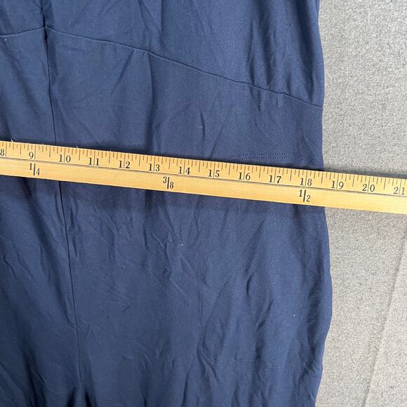 Duddl Duds Flexwear v-Neck Jumpsuit Oxford Navy, Medium Regular Wide Leg - Picture 7 of 15